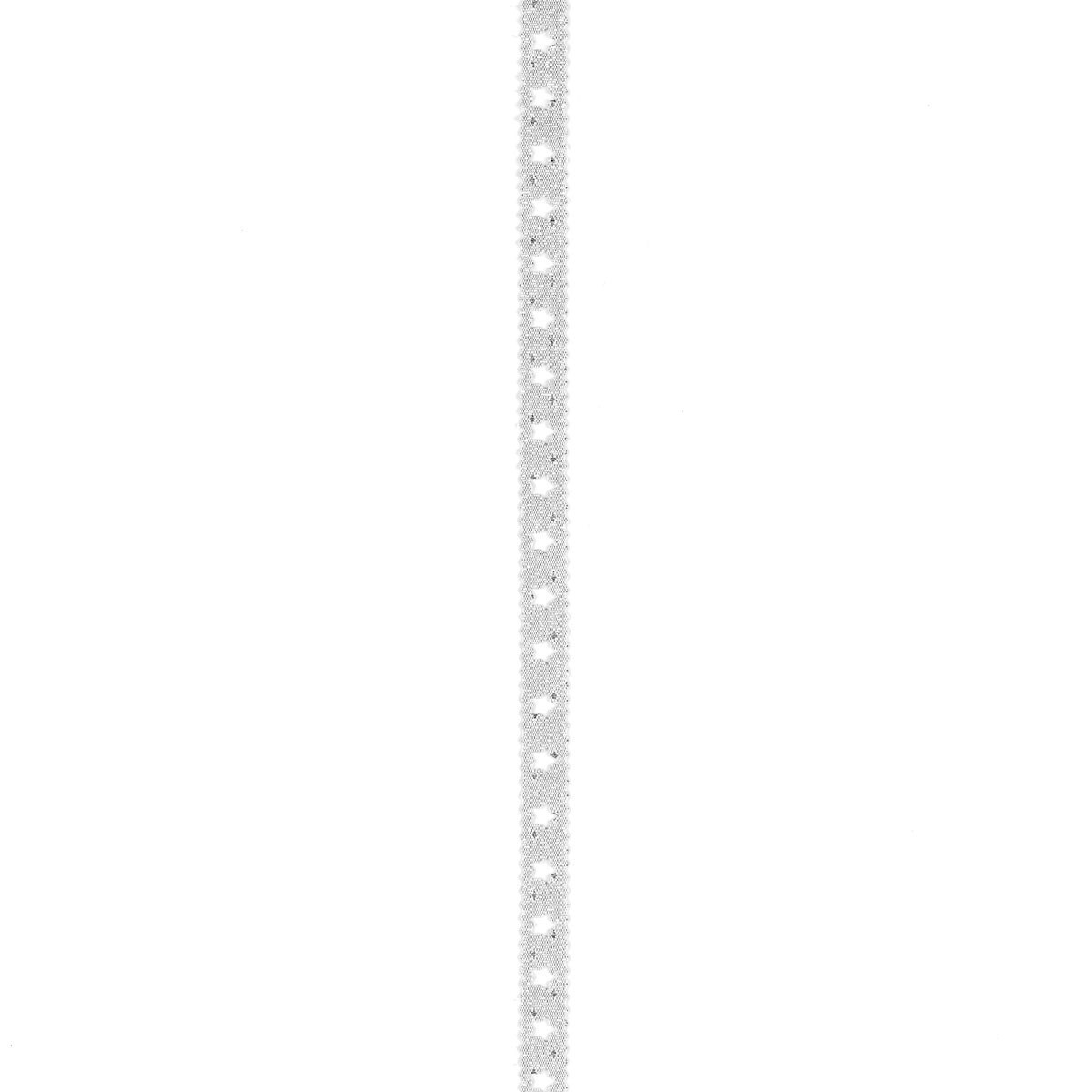 Cinta Troquelada Estrella de Luxe Plateada 1 cm x 10 metros