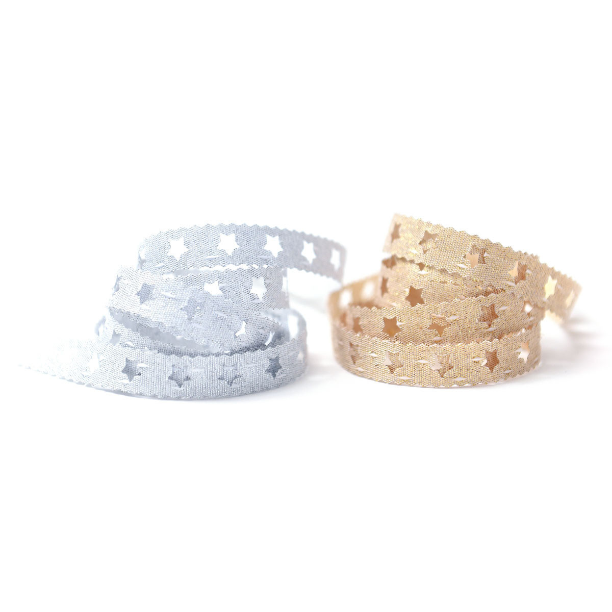 Cinta Troquelada Estrella de Luxe Plateada 1 cm x 10 metros
