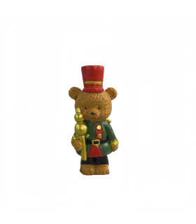 Adorno de Navidad Osito con Cetro 8 cm Alparamis