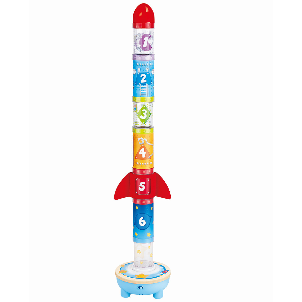 Cohete Espacial Apilable de Juguete con Bola Voladora Hape