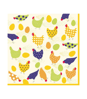 Servilletas 33x33 Hens Check