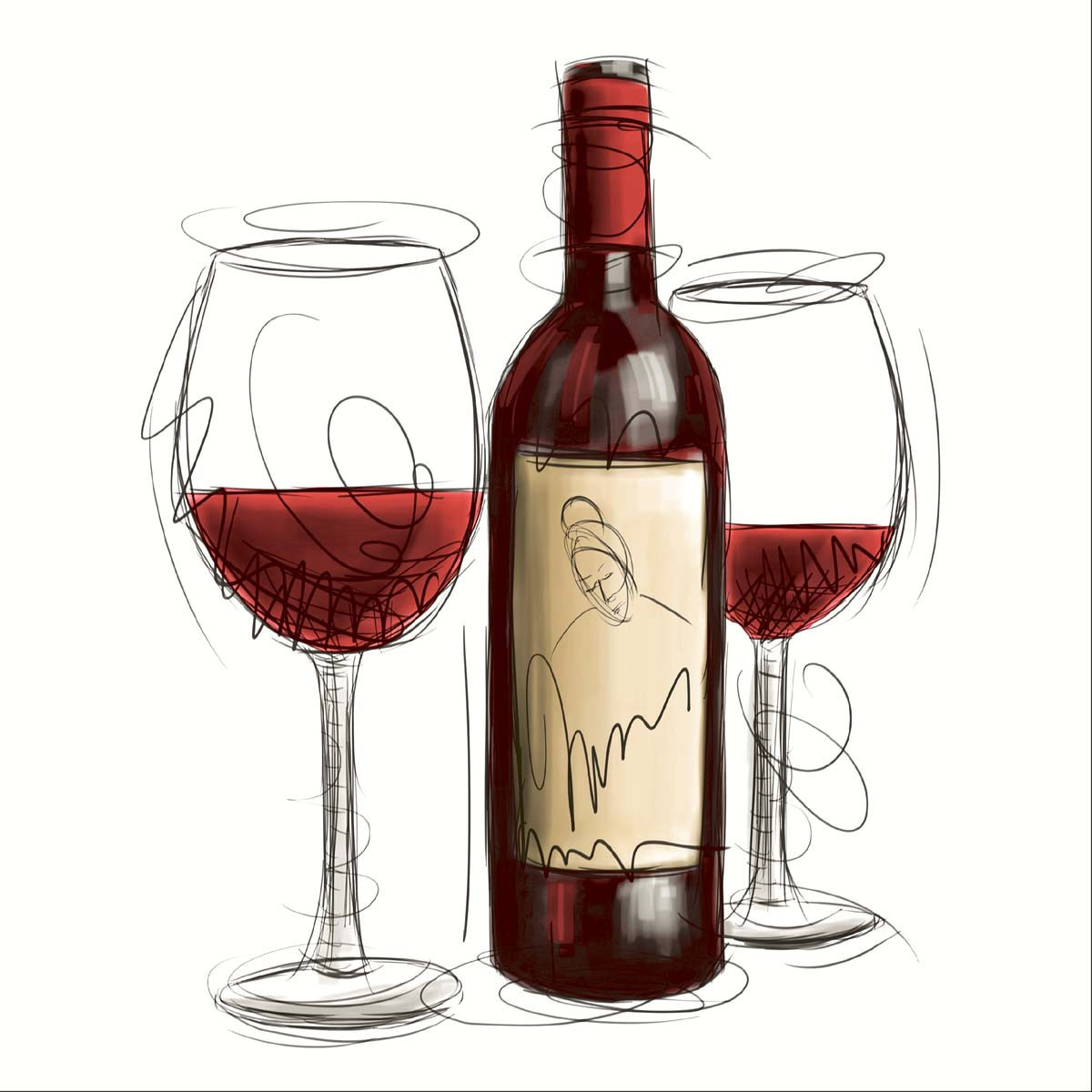 Servilletas 33 x 33 cm Vino Rosso