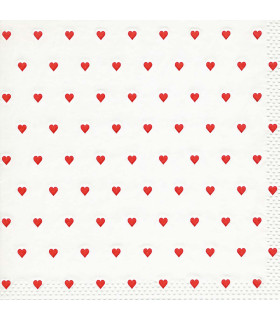 Servilletas 33 x 33 cm Moments Petits Coeurs Red