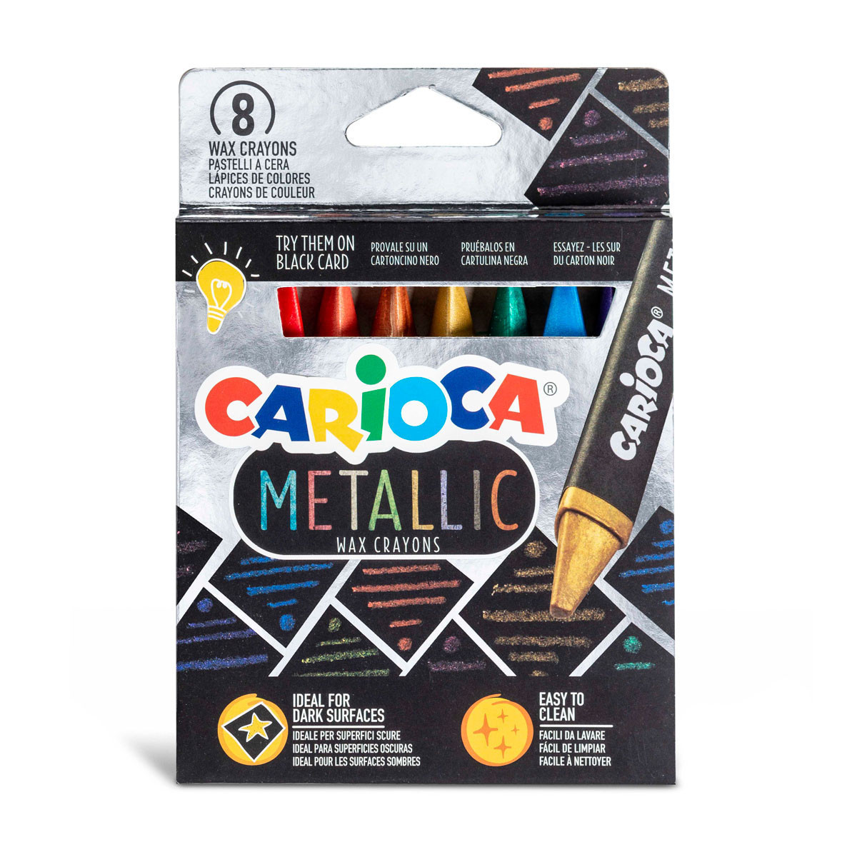 Crayones de Colores Metálicos Carioca x 8