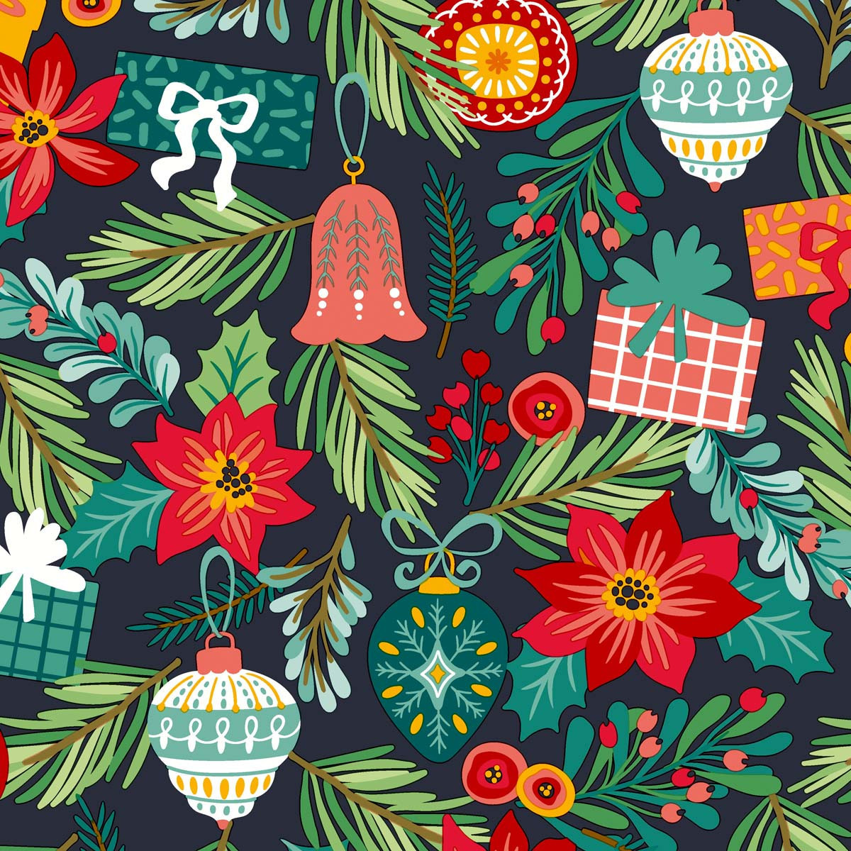 Servilletas 33 x 33 cm Flourish Xmas Tree