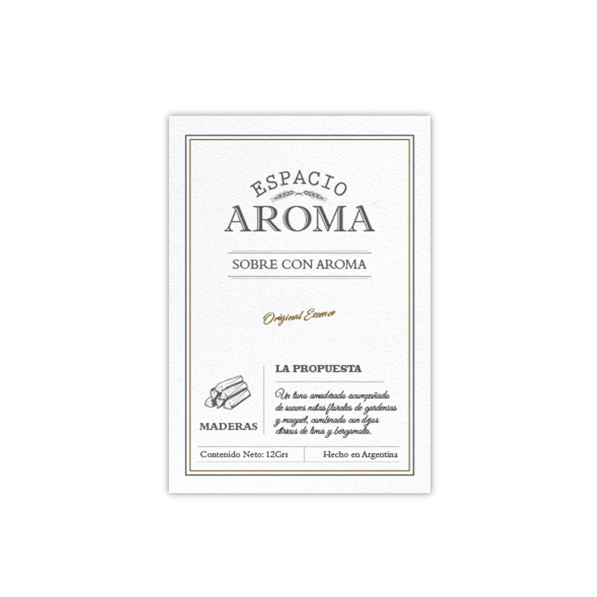 Sobre con Aroma 12 g Línea Clásica Maderas Espacio Aroma