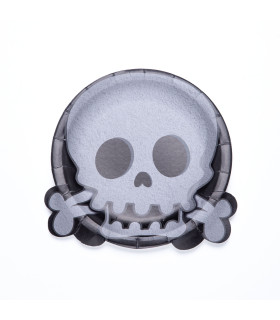 Platos de Cartón Calavera de Halloween x 8