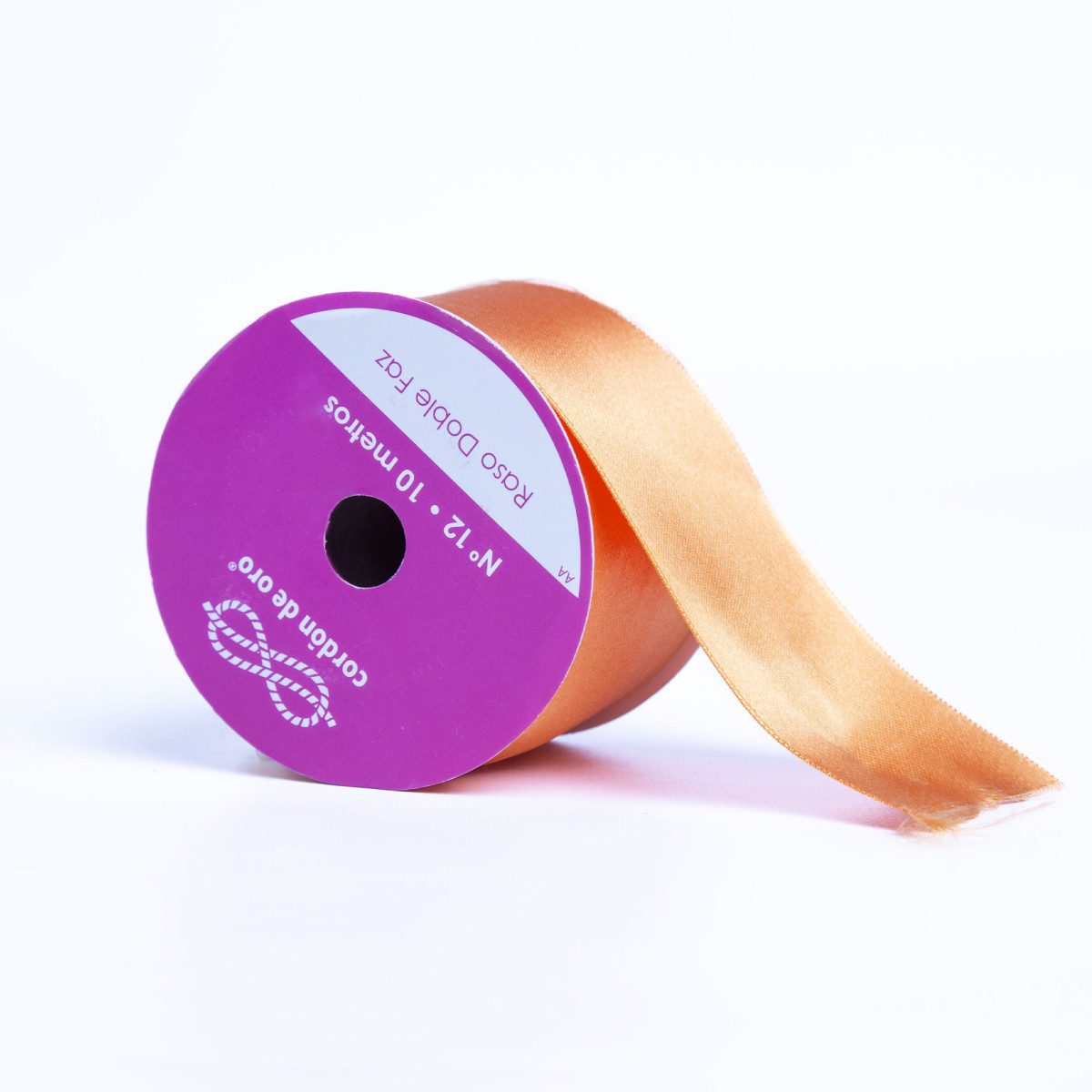 Cinta de Raso Doble Faz Naranja 5 cm x 10 m