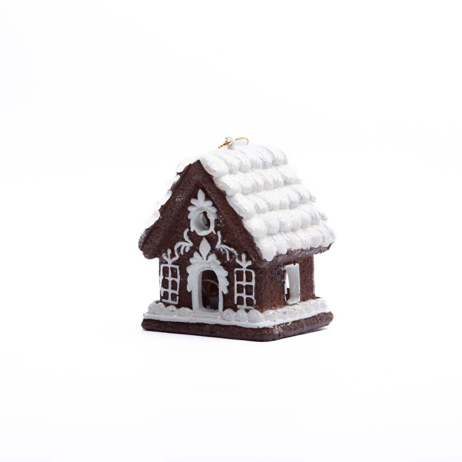 Adorno de Casita de Jengibre con Luz 8 cm Alparamis