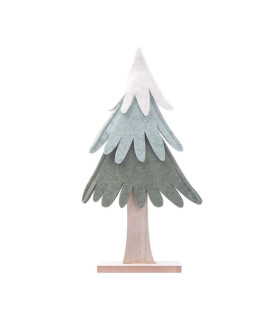 Adorno de Pino de Madera y Tela 30 cm Alparamis