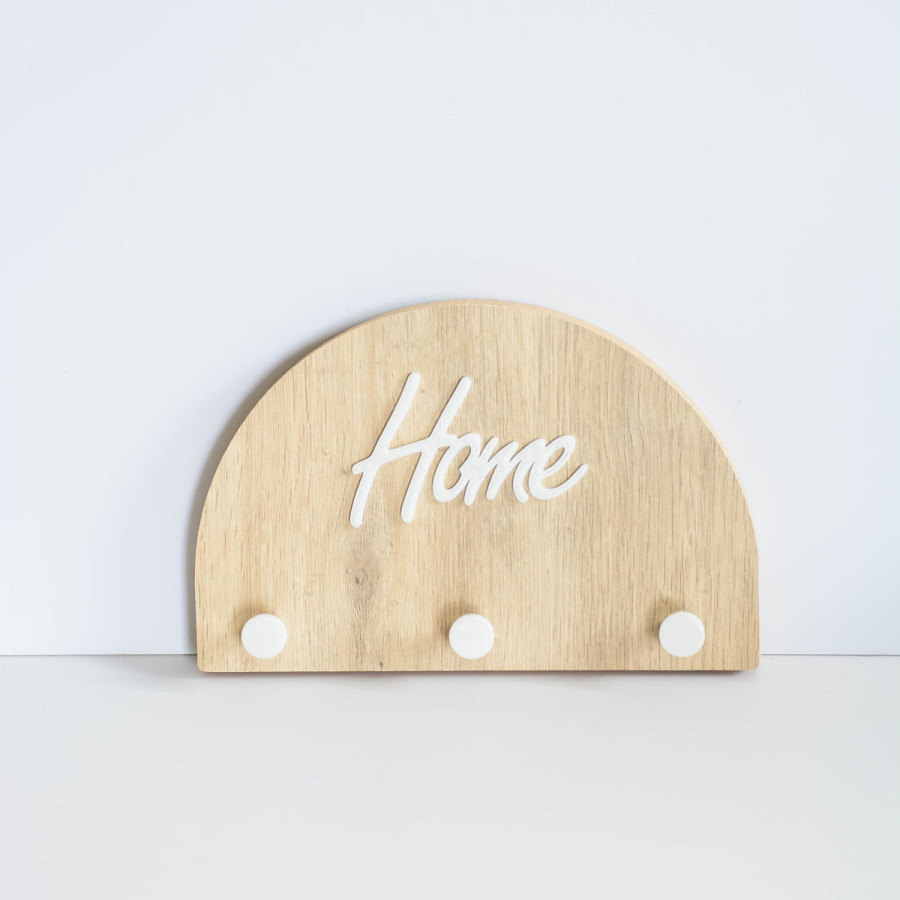 Perchero Porta Llave de Madera Arco Home Blanco
