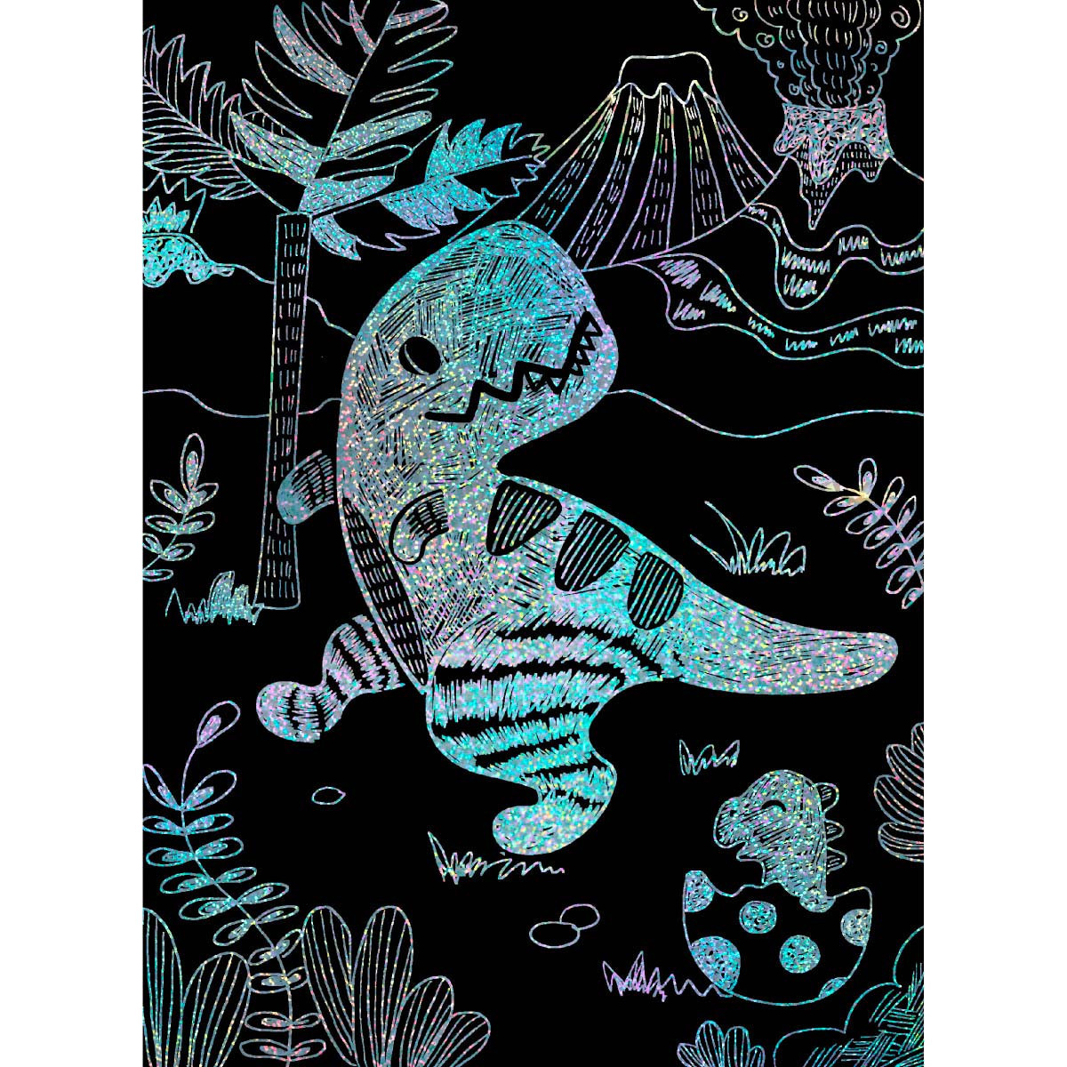 Scratch Art con Stencil Dinosaurios Avenir