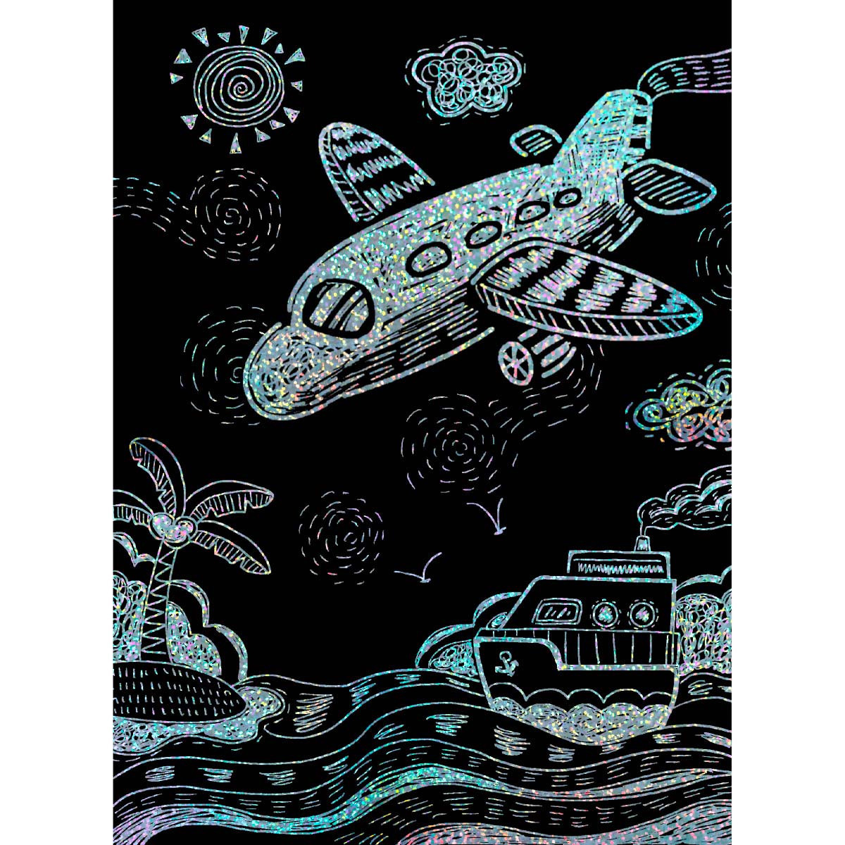 Scratch Art con Stencil Transportes Avenir