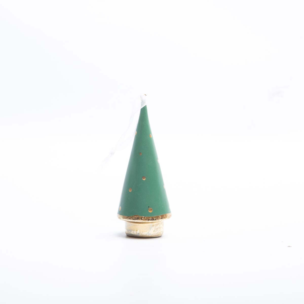 Adorno de Pino con Copos Verde 10 cm Alparamis