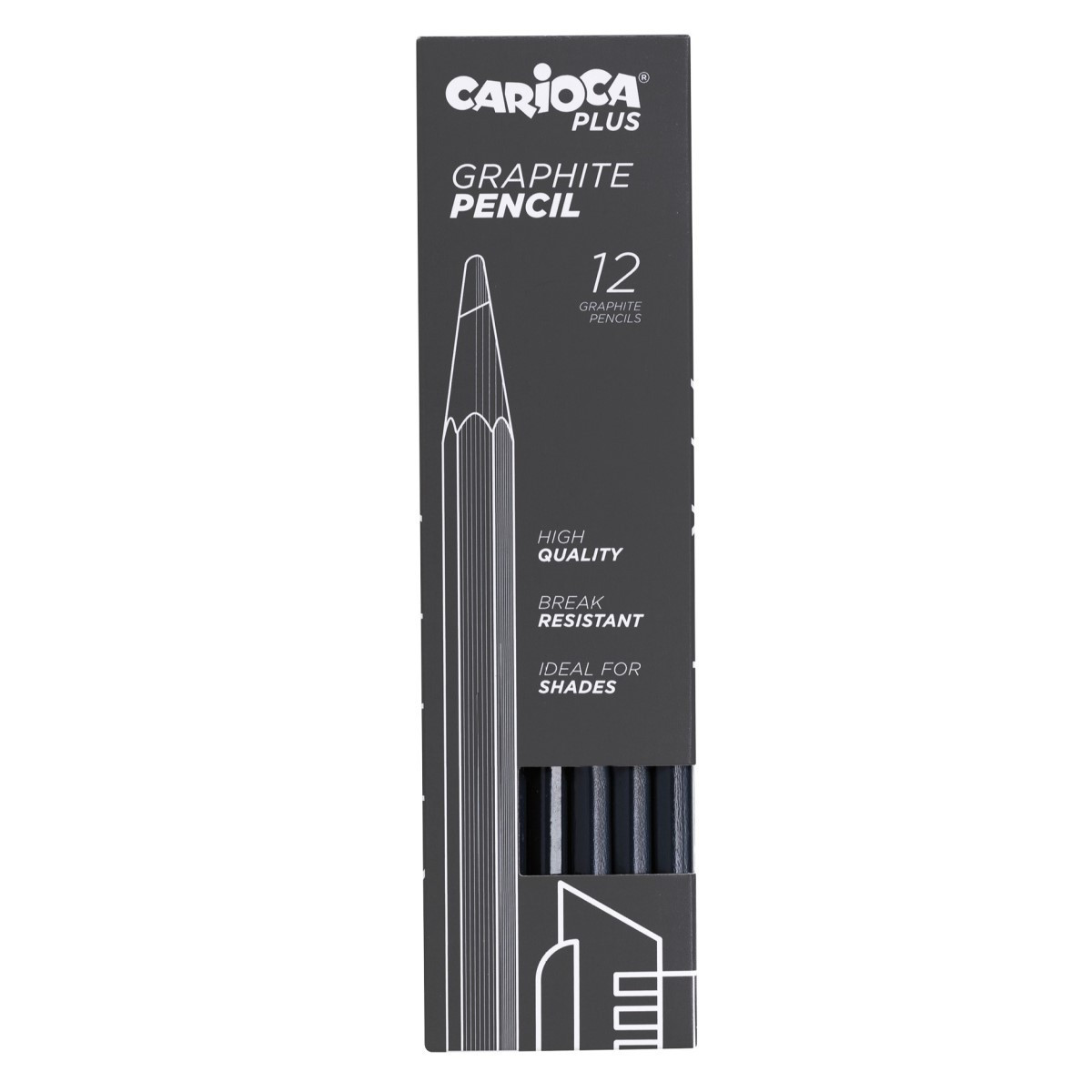 Lápices de Grafito H Graphite Carioca Plus x 12
