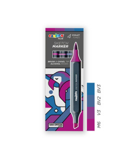 Marcadores Sketch Doble Punta Carioca Plus x 4 Violeta
