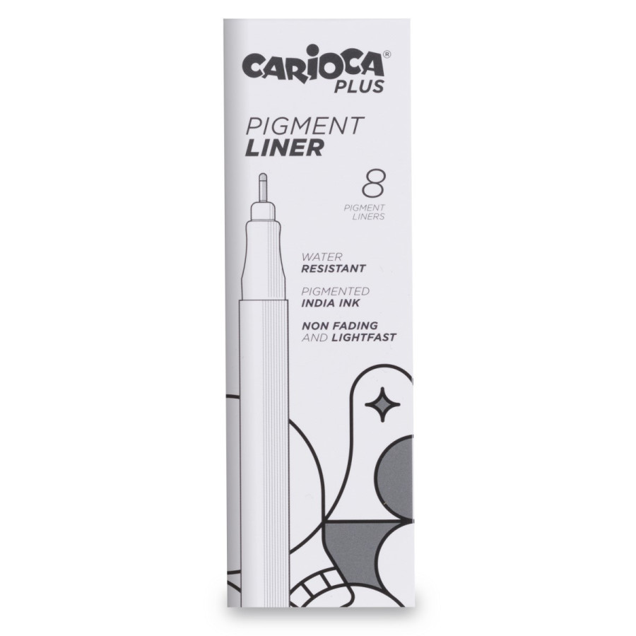 Marcadores Negros de Trazo 0.1 mm Pigment Liner Carioca Plus x 8