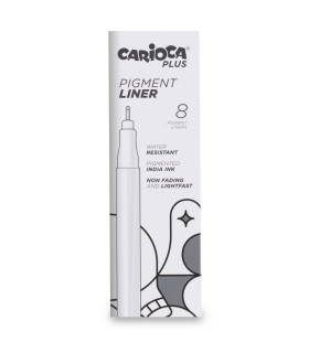 Marcadores Negros de Trazo 0.5 mm Pigment Liner Carioca Plus x 8