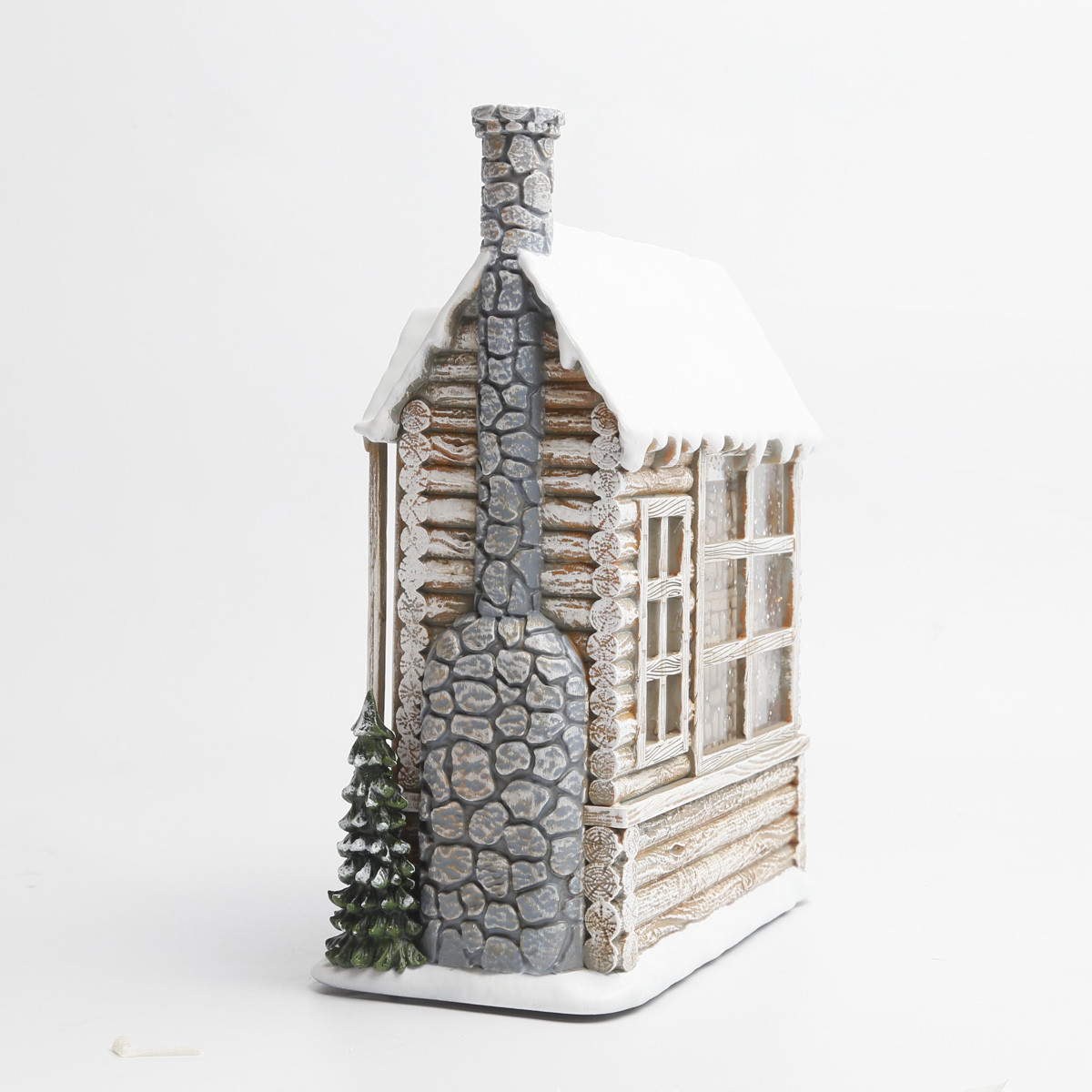 Adorno de Cabaña de Santa con LED 23 cm Alparamis