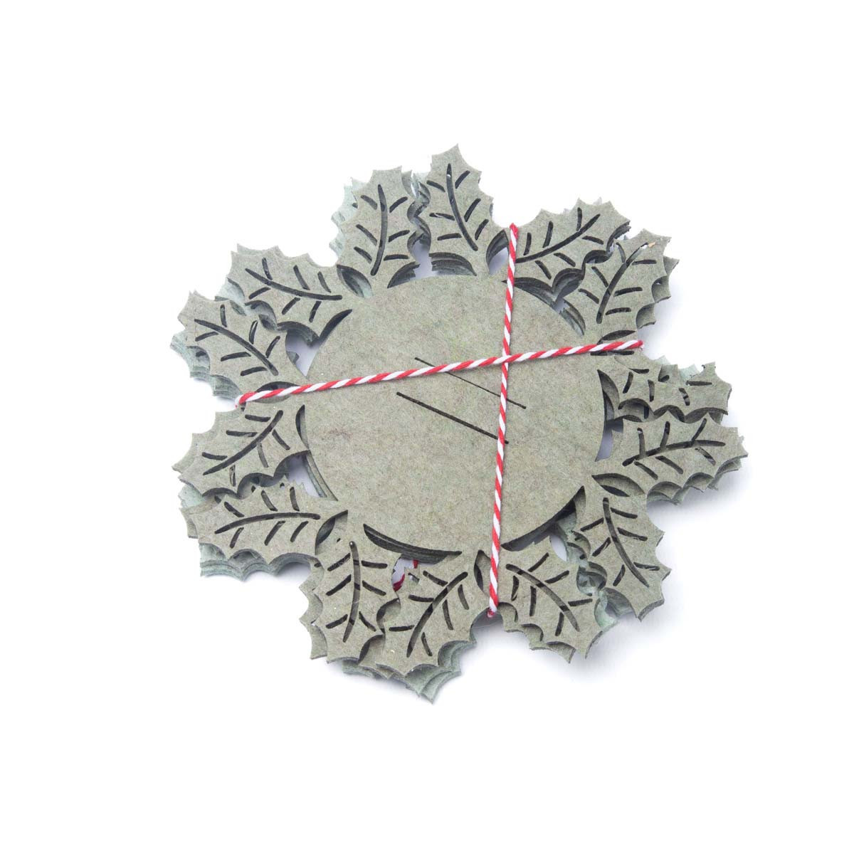 Posavasos Muérdago de Tela Fieltro 15 cm Alparamis x 4