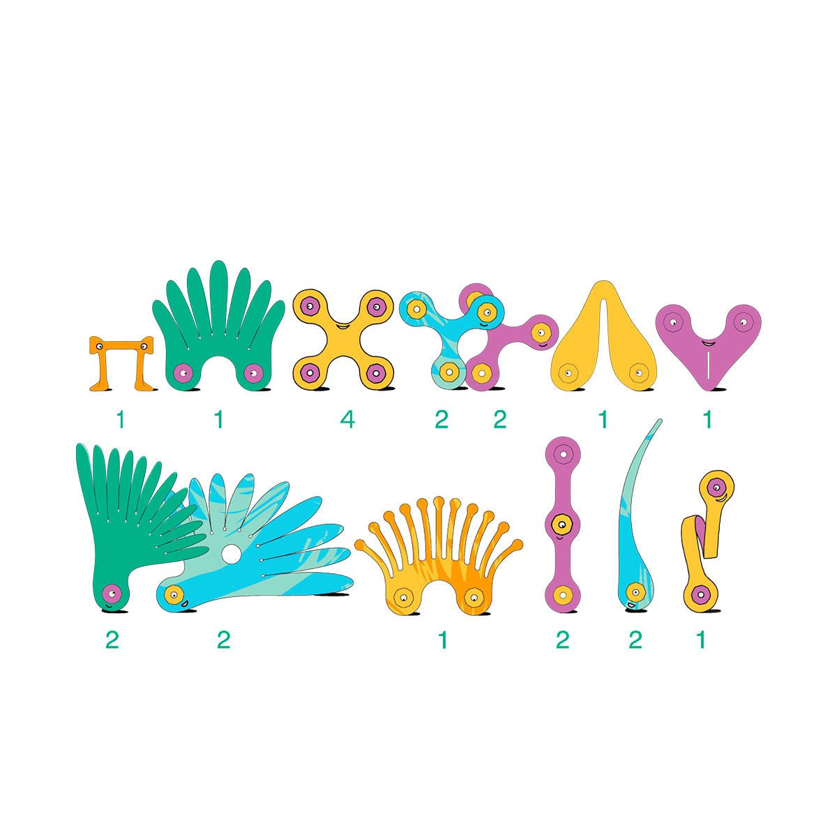 Set Aves Tropicales 22 Piezas Clixo