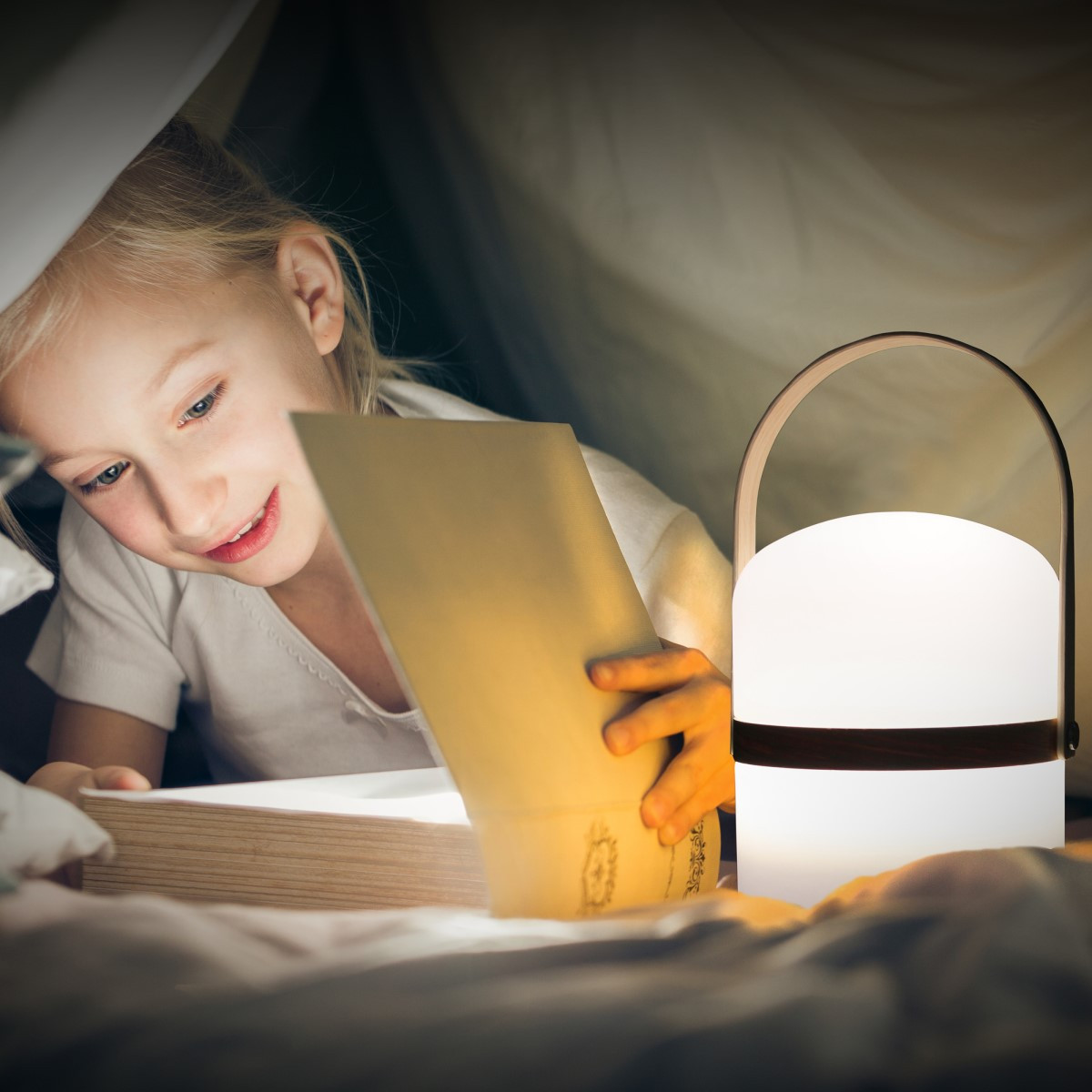 Lámpara LED Lumis Recargable Madera 26.5 cm 3 W Alparamis
