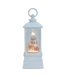 Farol Snowman 8 x 24 cm con LED Alparamis