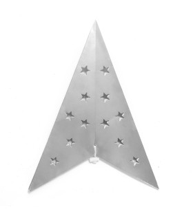 Estrella de Papel plateada con LED 60 cm