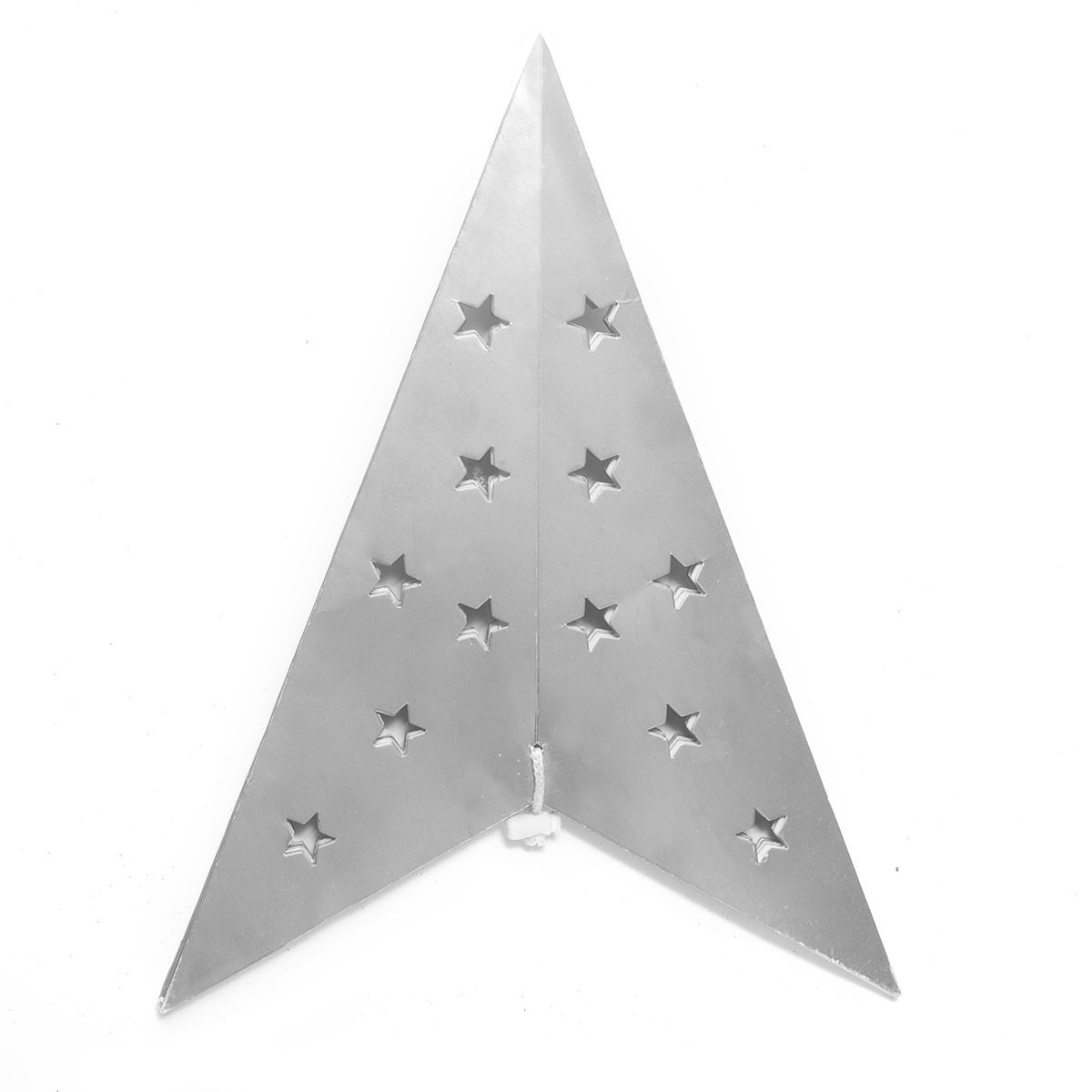 Estrella de Papel plateada con LED 60 cm