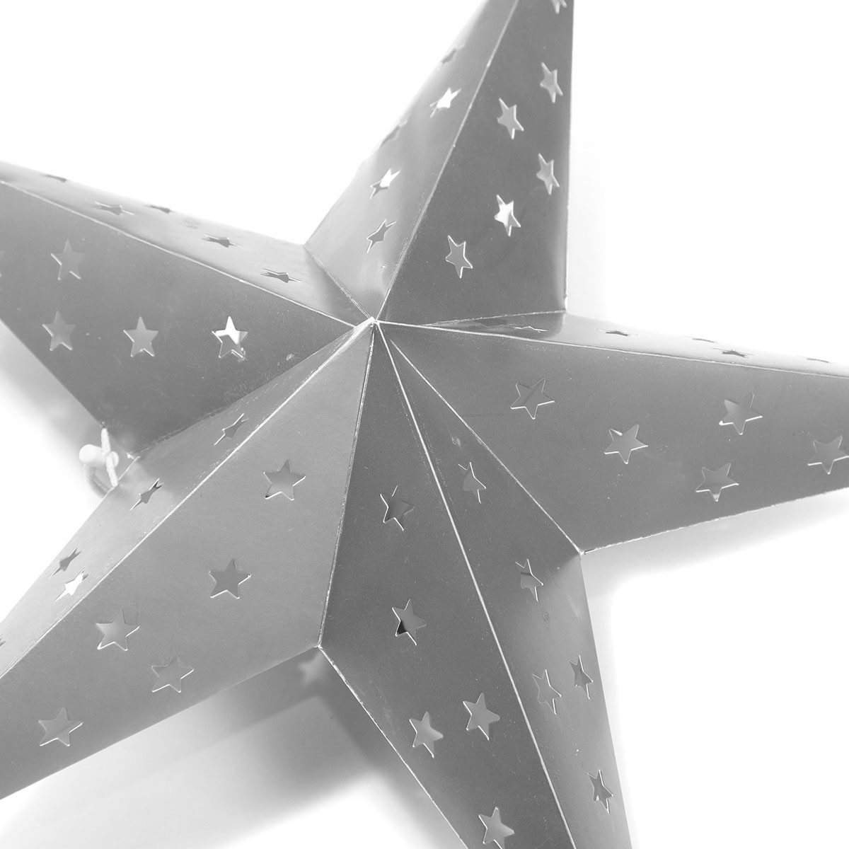 Estrella de Papel plateada con LED 60 cm