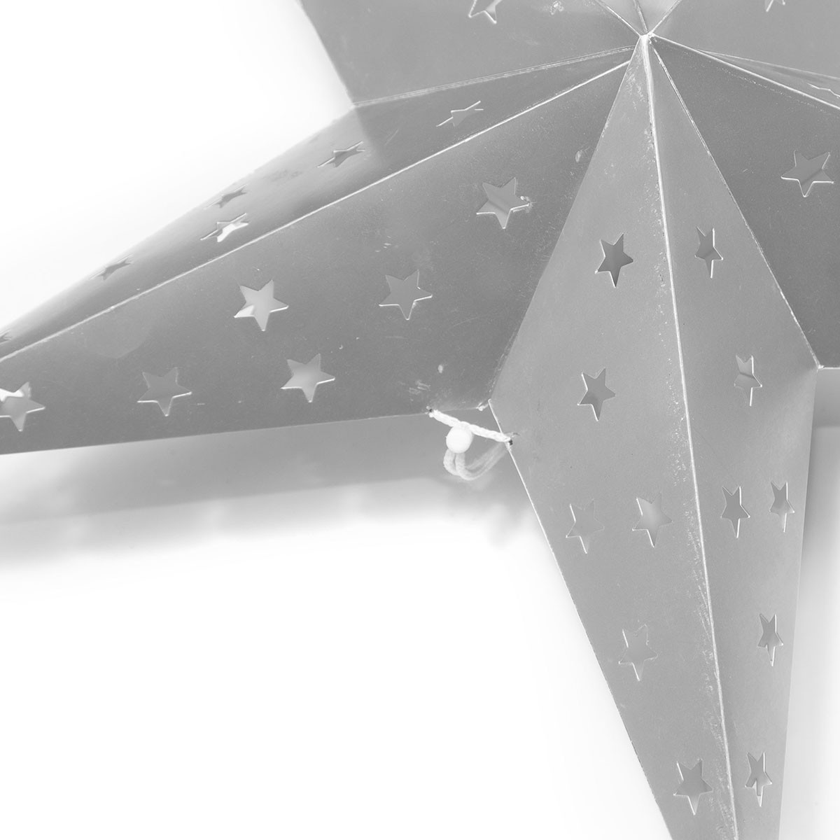 Estrella de Papel plateada con LED 60 cm