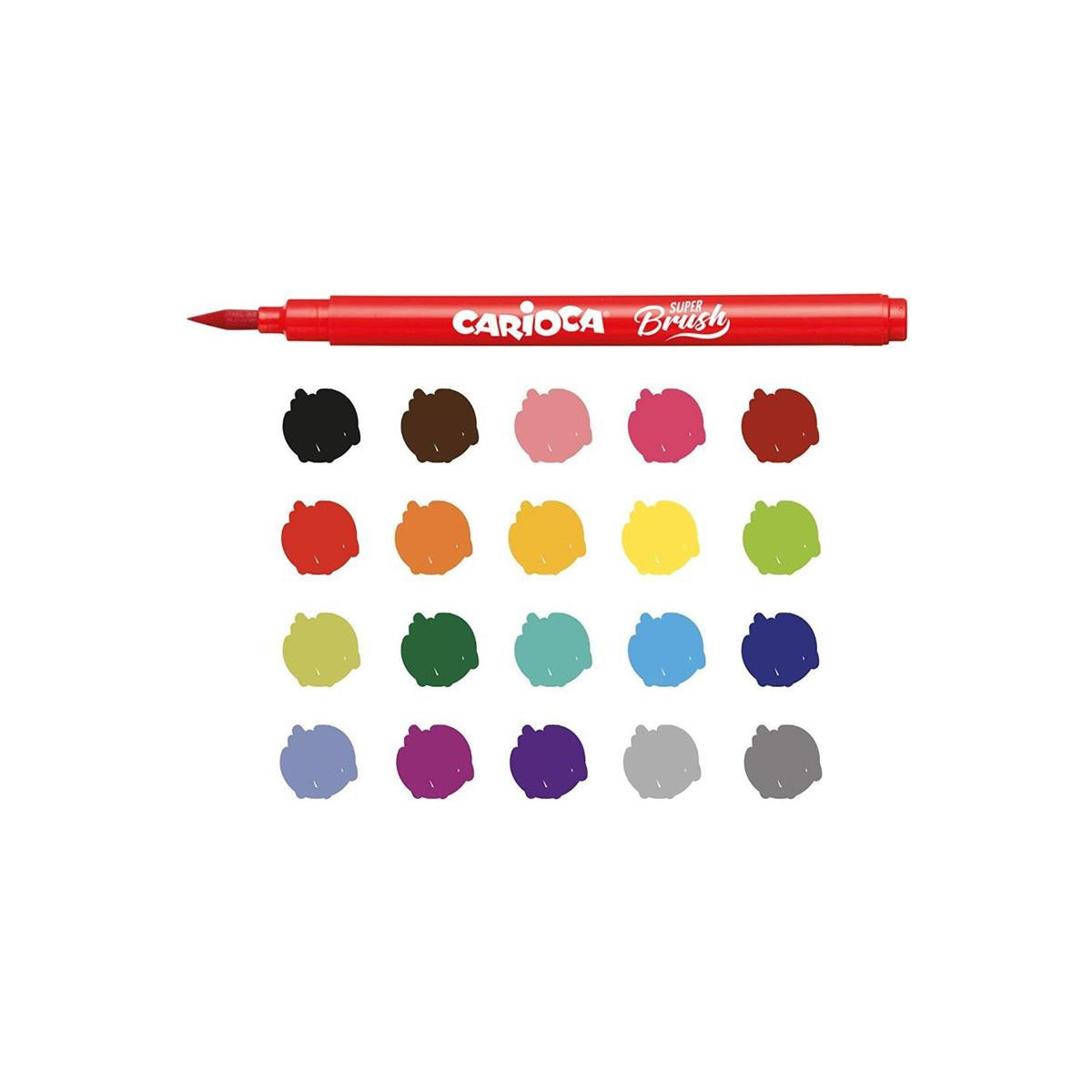 Marcadores con Punta Pincel Super Brush Carioca x 20