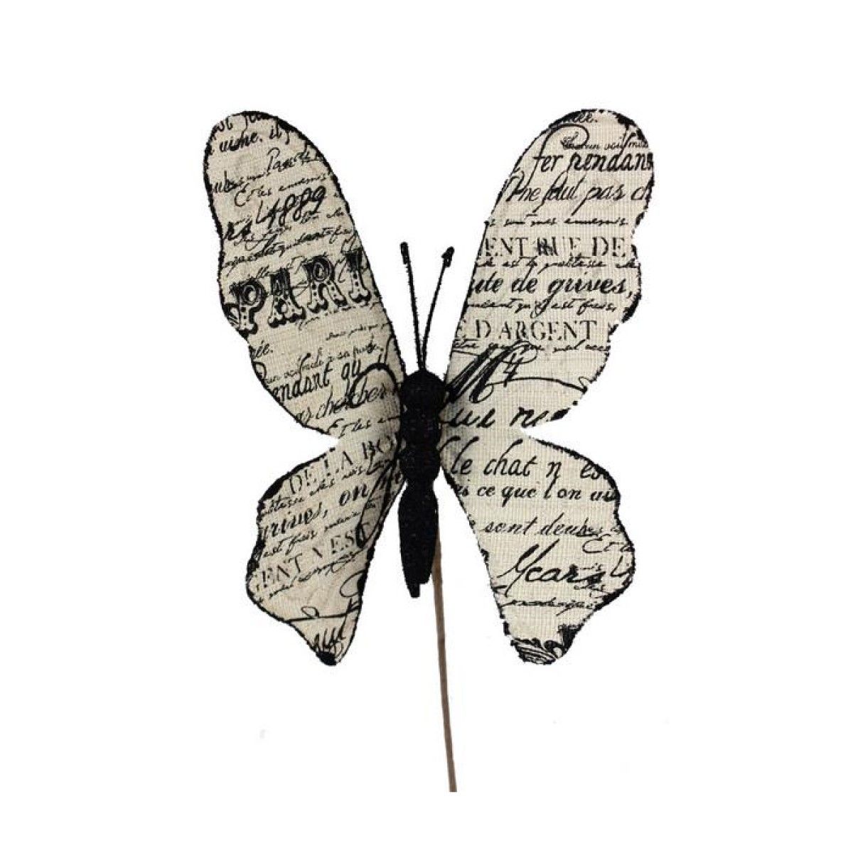 Pick mariposa negra 20 cm