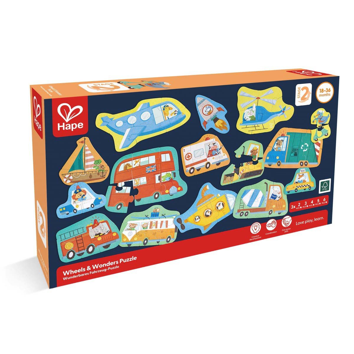 Rompecabezas Wheels and Wonders Hape