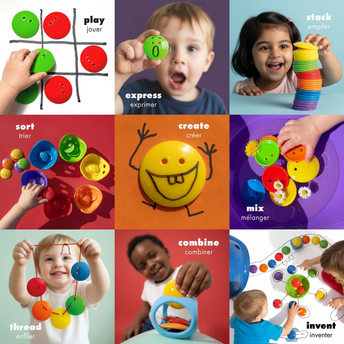 Set de 36 Unidades Bilibo Dots Classic Mix en 6 Colores