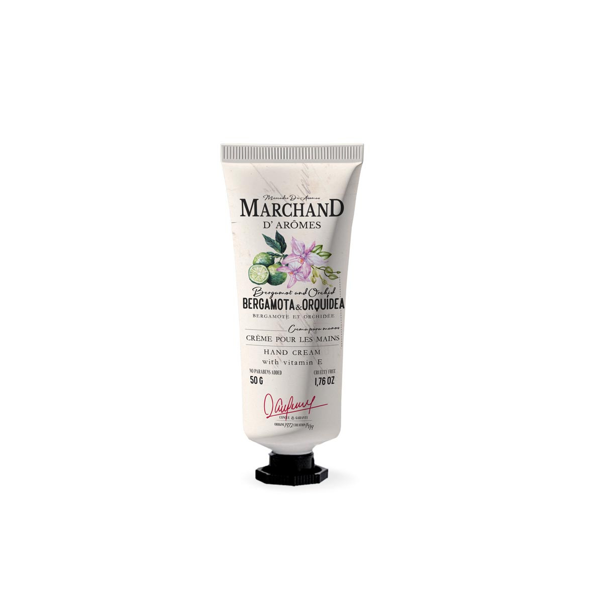 Crema de Manos Flip Top Marchand D Aromes Bergamota y Orquídea 50 g