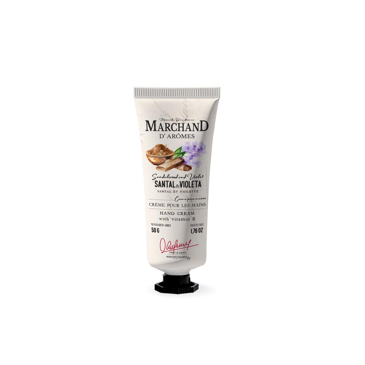 Crema de Manos Flip Top Marchand D Aromes Santal y Violeta 50 g
