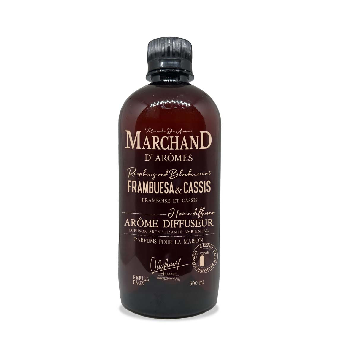 Refill PET de 500 ml de Difusor Frambuesa y Cassis Marchand D Aromes
