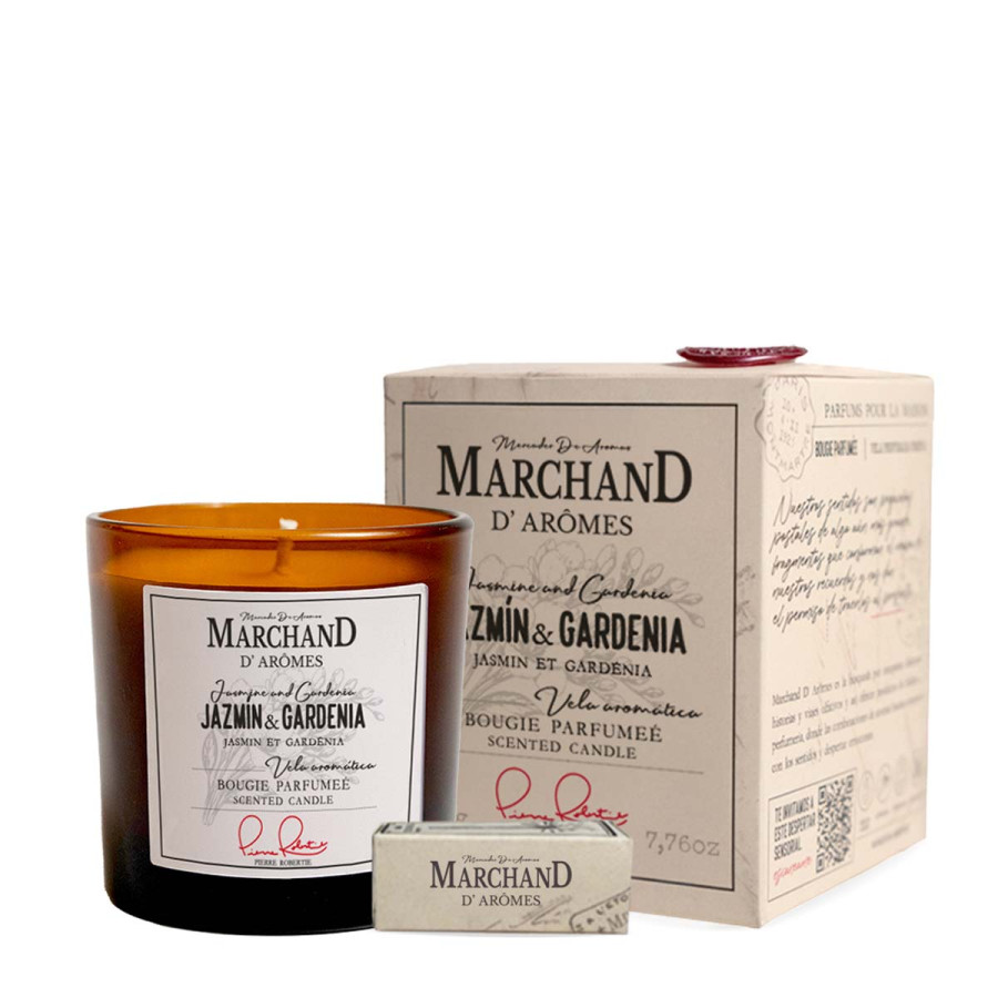 Vela Aromática Marchand D Aromes Jazmín y Gardenia 220 g