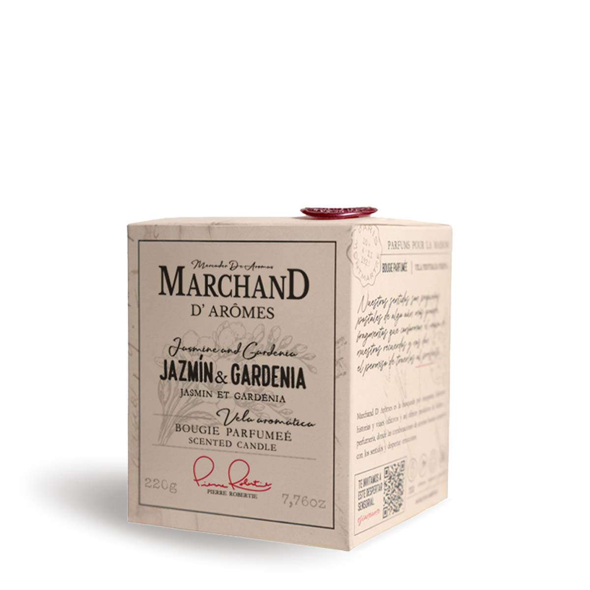 Vela Aromática Marchand D Aromes Jazmín y Gardenia 220 g