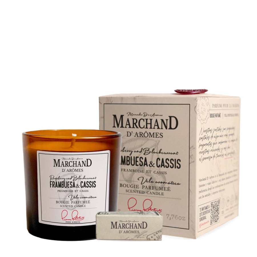 Vela Aromática Marchand D Aromes Frambuesas y Cassis 220 g