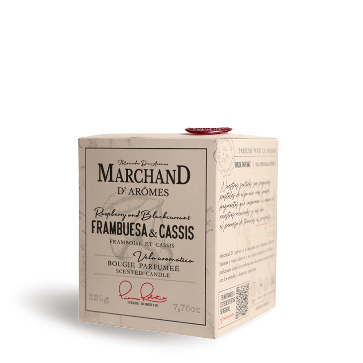 Vela Aromática Marchand D Aromes Frambuesas y Cassis 220 g
