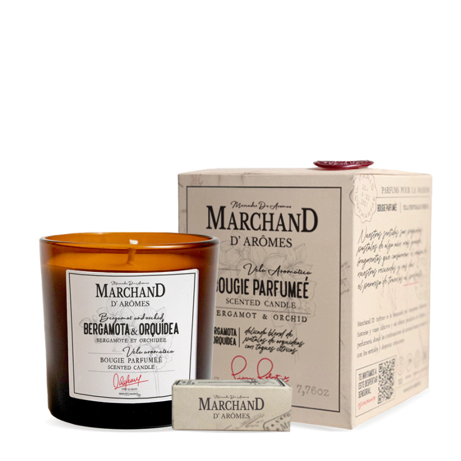 Vela Aromática Marchand D Aromes Bergamota y Orquídea 220 g