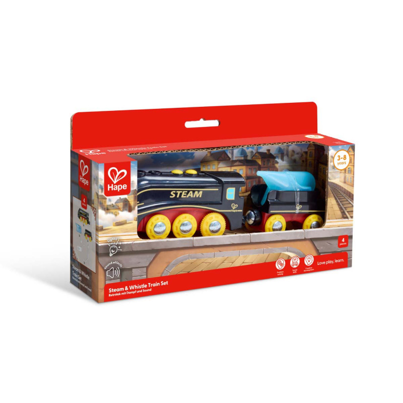Tren a Batería con Vapor y Silbato Hape