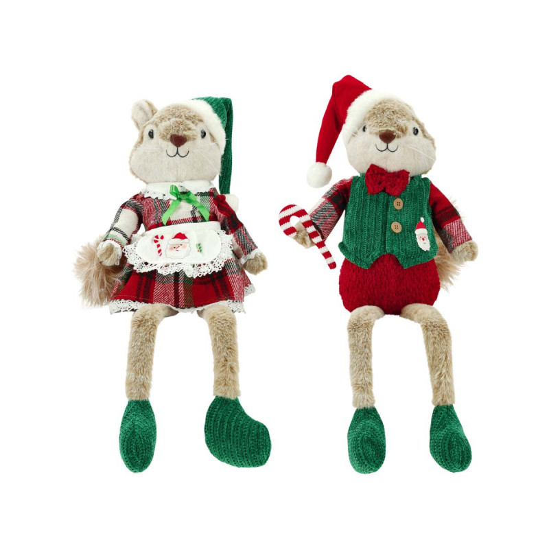 Adorno Peluche Ardilla Piernas Colgantes 58 cm Alparamis Surtido
