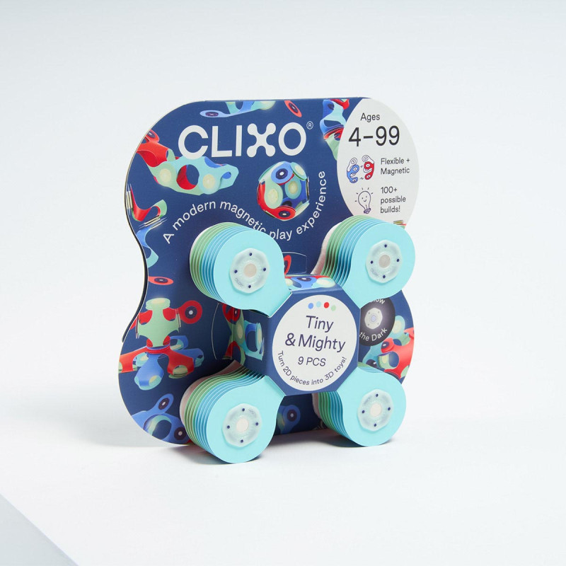 Exhibidor Clixo Tiny and Mighty 9 Piezas Mix 6 Marino y 6 Espacio
