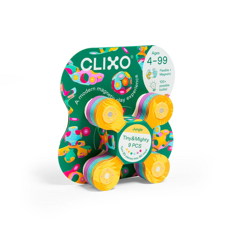 Exhibidor Clixo Tiny and Mighty 9 Piezas Mix 6 Brillo y 6 Aves