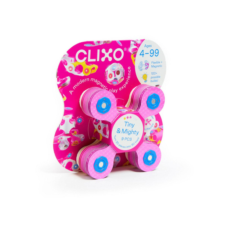 Exhibidor Clixo Tiny and Mighty 9 Piezas Mix 6 Brillo y 6 Aves