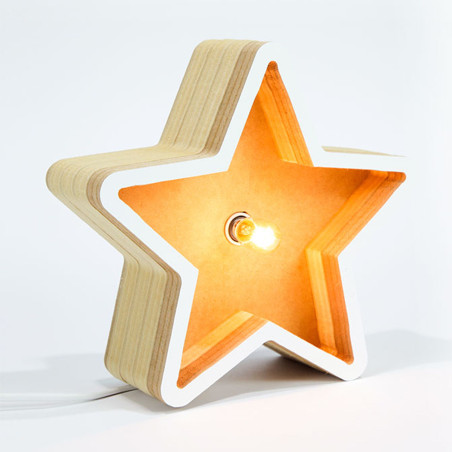 Lámpara Estrella de Madera 20 cm