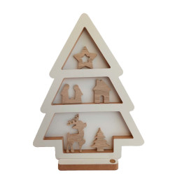 Adorno de Arbolito de Madera con Estantes